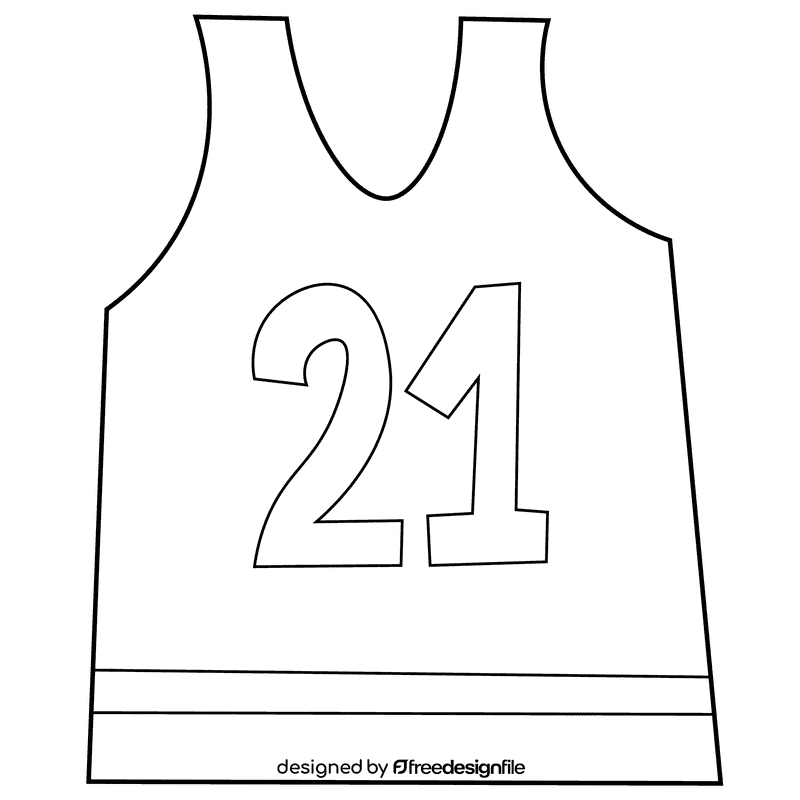 Basketball undershirt black and white clipart