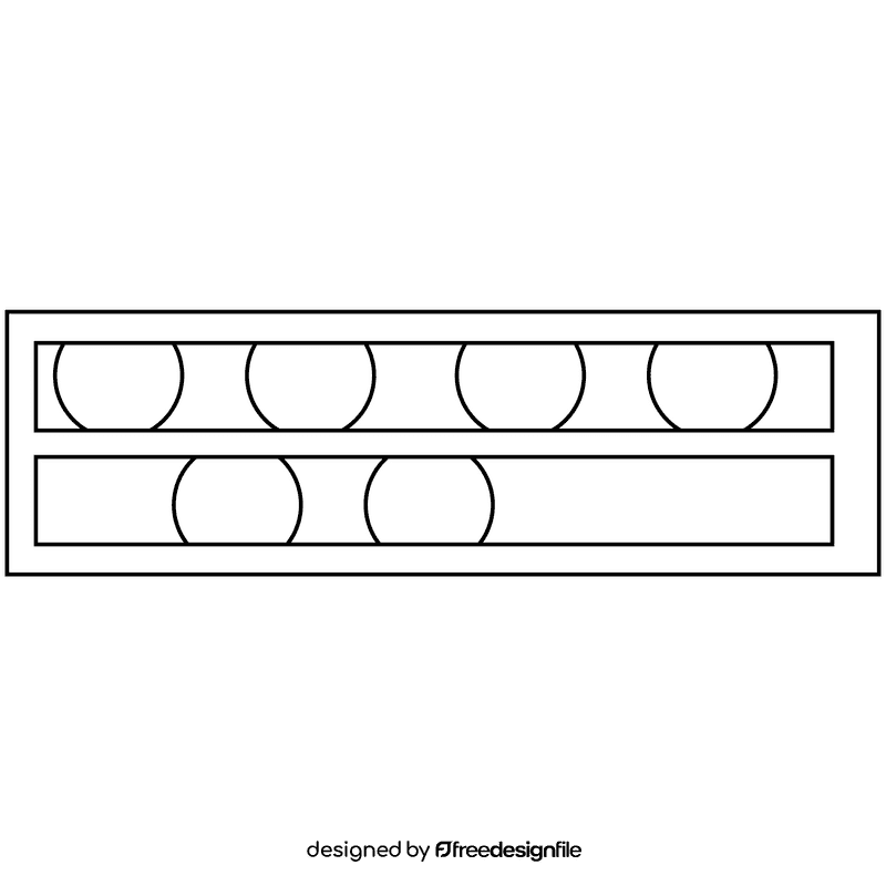 Snooker, billiard box black and white clipart