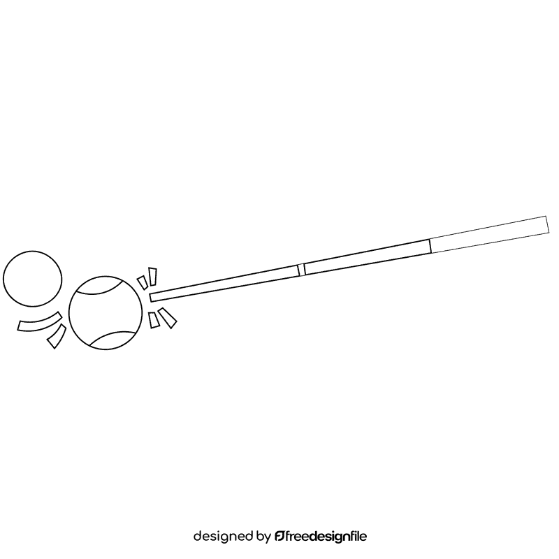 Snooker, billiard hit black and white clipart
