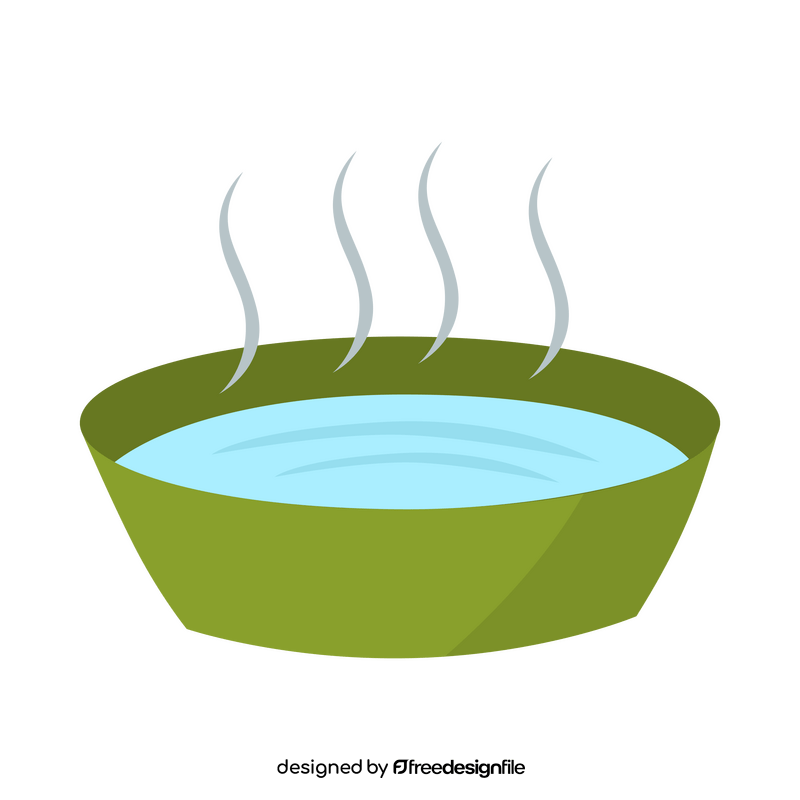 Hot water in bowl clipart