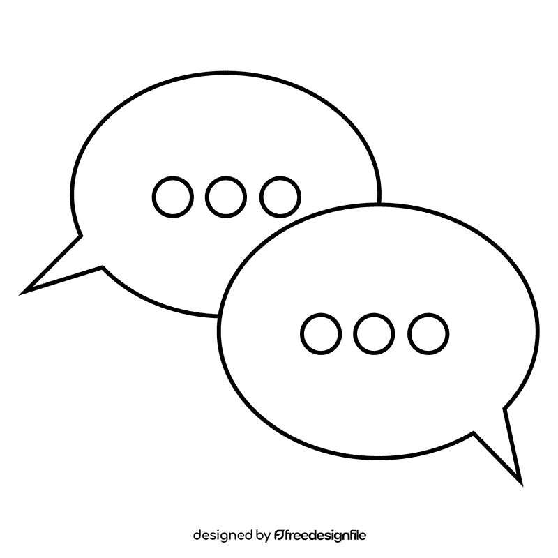 Blogger chat black and white clipart
