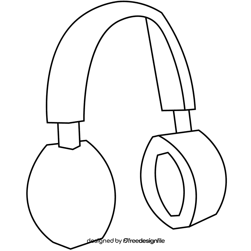 Blogger headphones black and white clipart