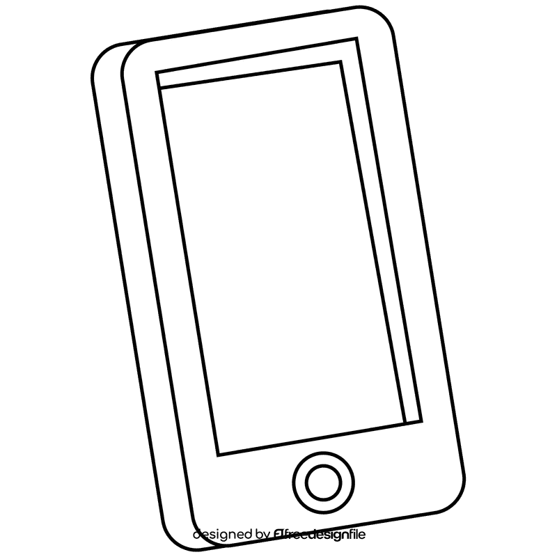 Blogger phone black and white clipart
