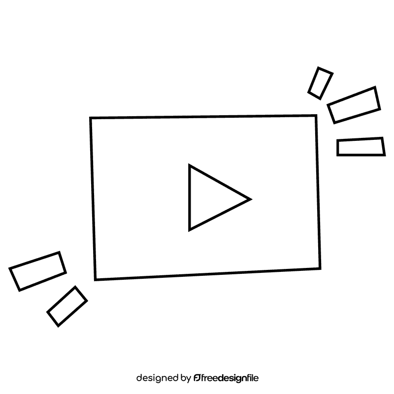 Blogger video black and white clipart