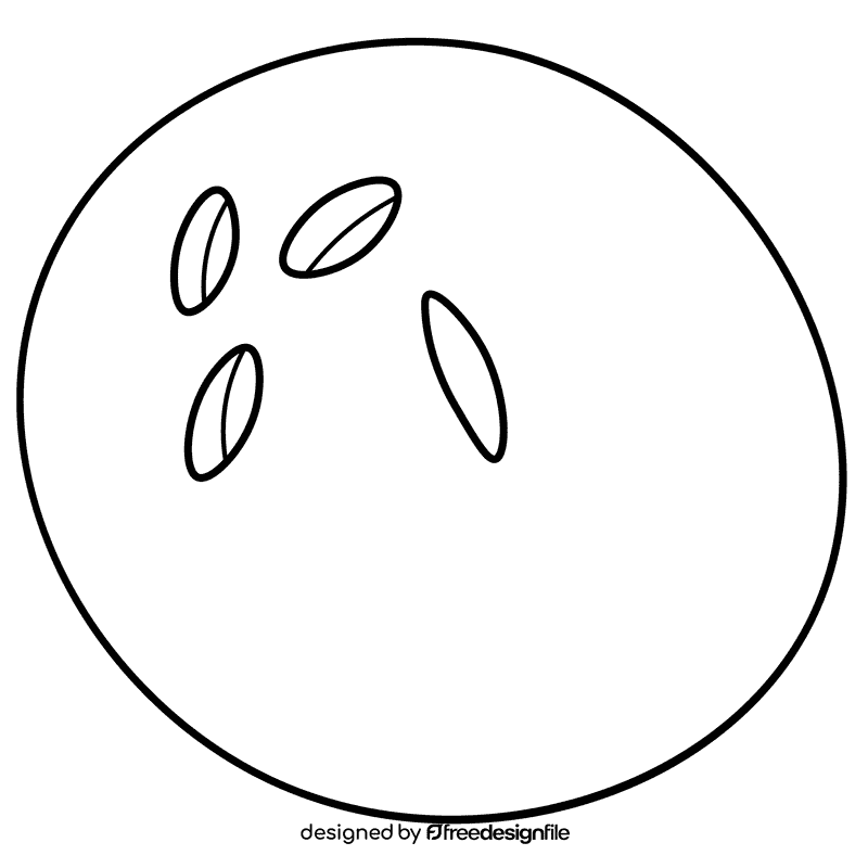 Bowling ball black and white clipart