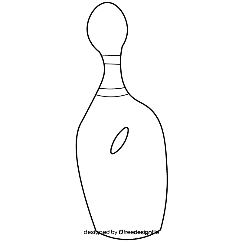 Bowling pin black and white clipart