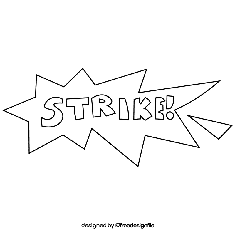 Bowling strike black and white clipart