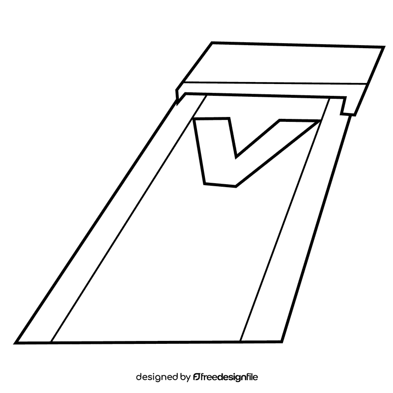Bowling track black and white clipart