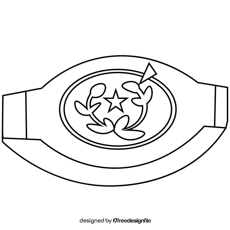 Boxer award black and white clipart