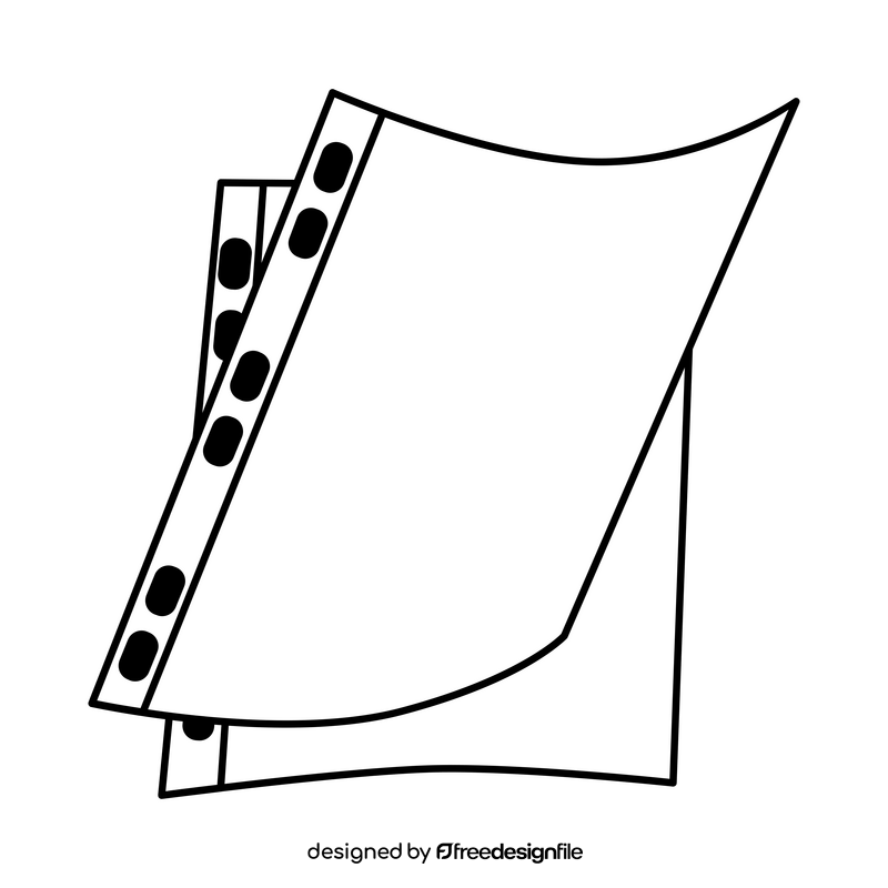 Plastic sleeve drawing black and white clipart