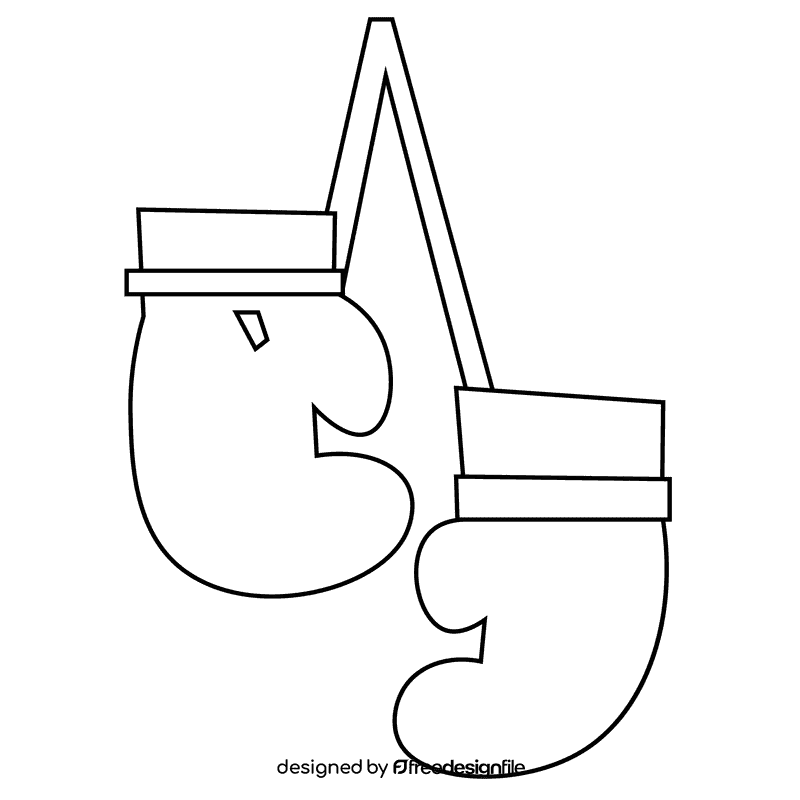 Boxer gloves black and white clipart