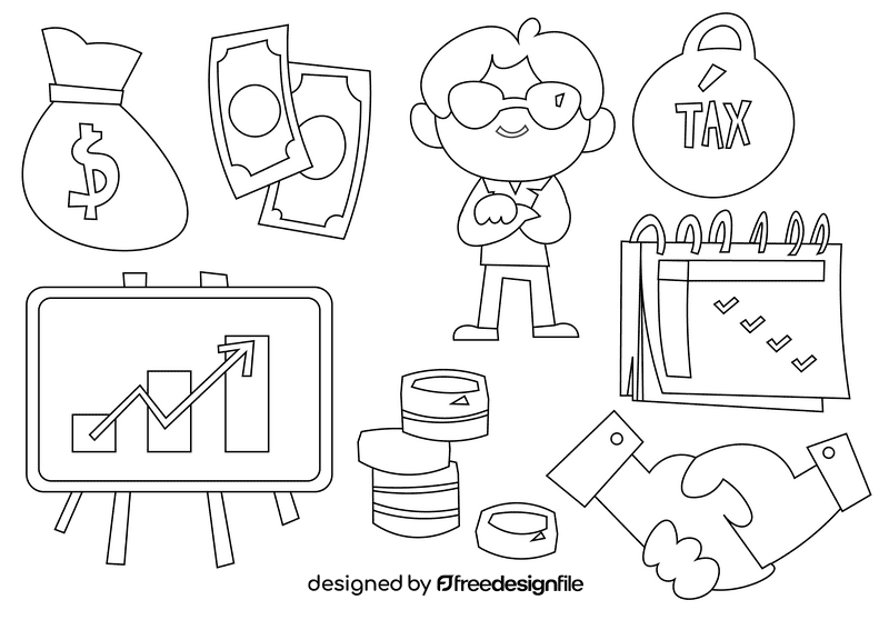Businessman black and white vector