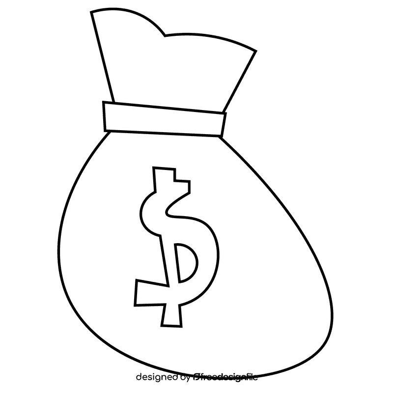 Businessman bag black and white clipart