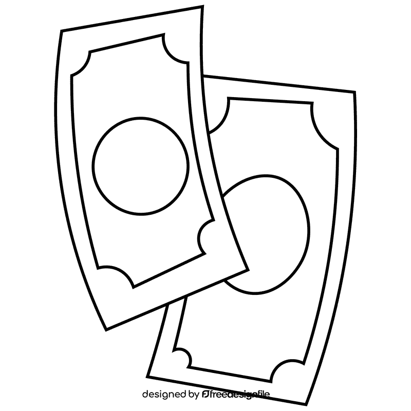 Businessman money black and white clipart