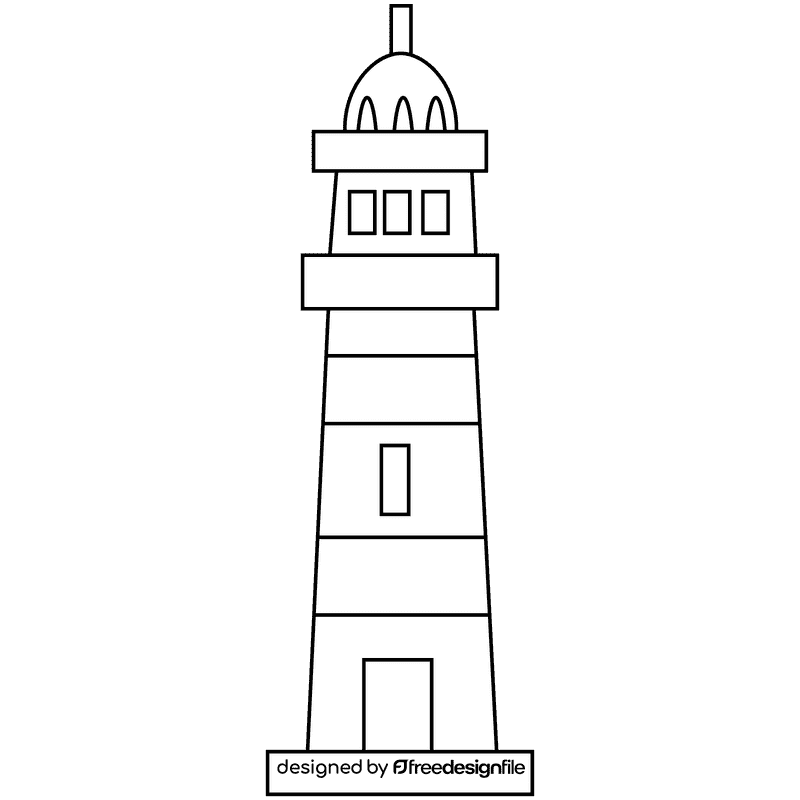 Captain lighthouse black and white clipart