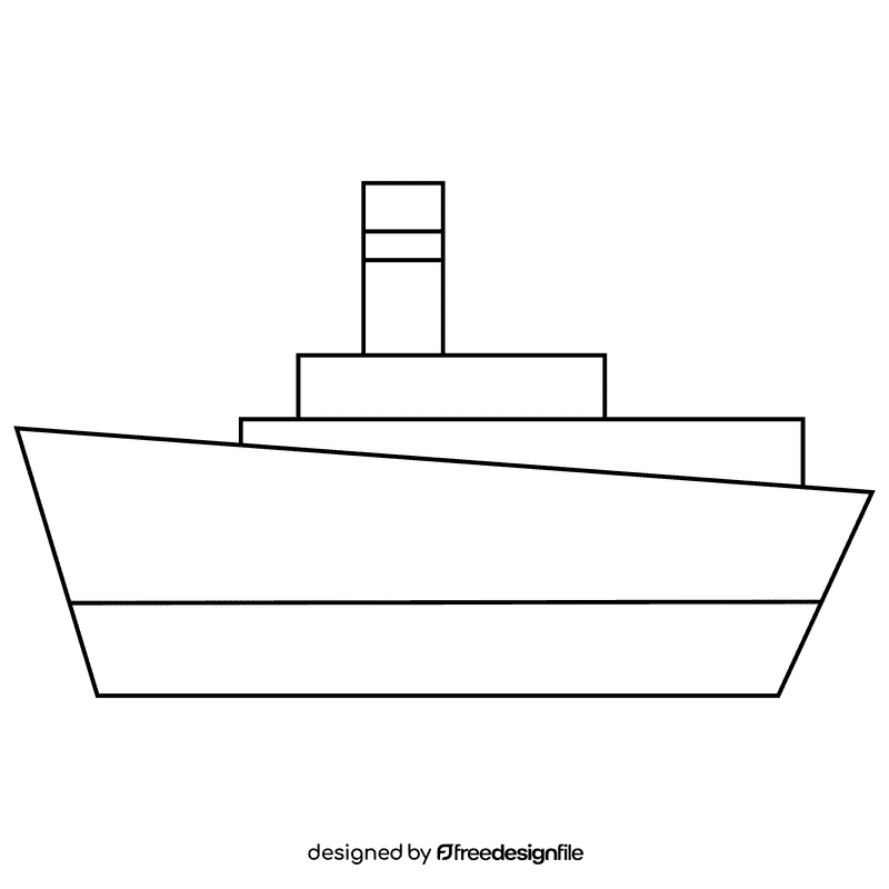 Captain ship black and white clipart