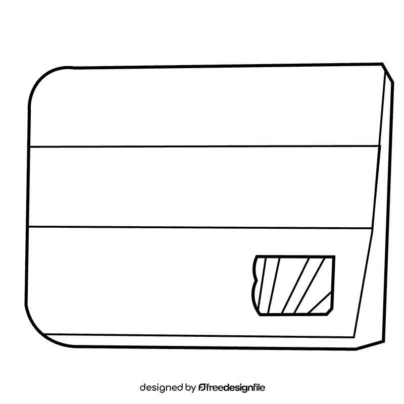 Cashier card black and white clipart