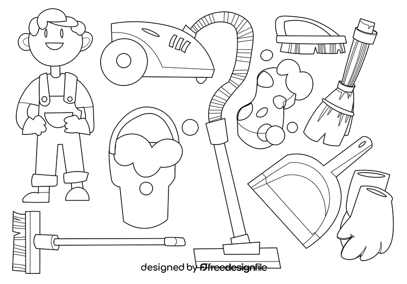 Cleaner black and white vector