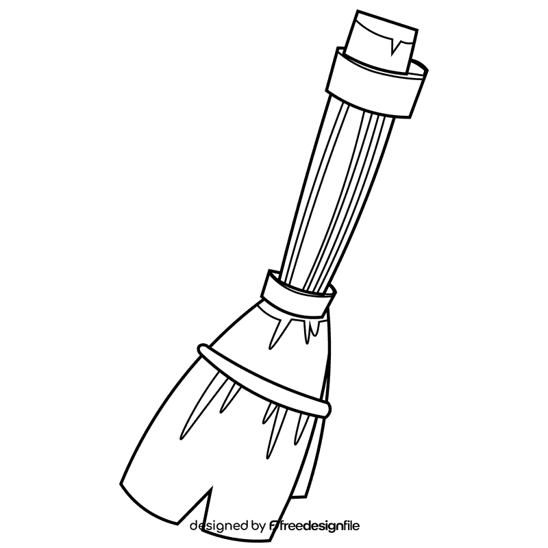 Cleaner broom black and white clipart