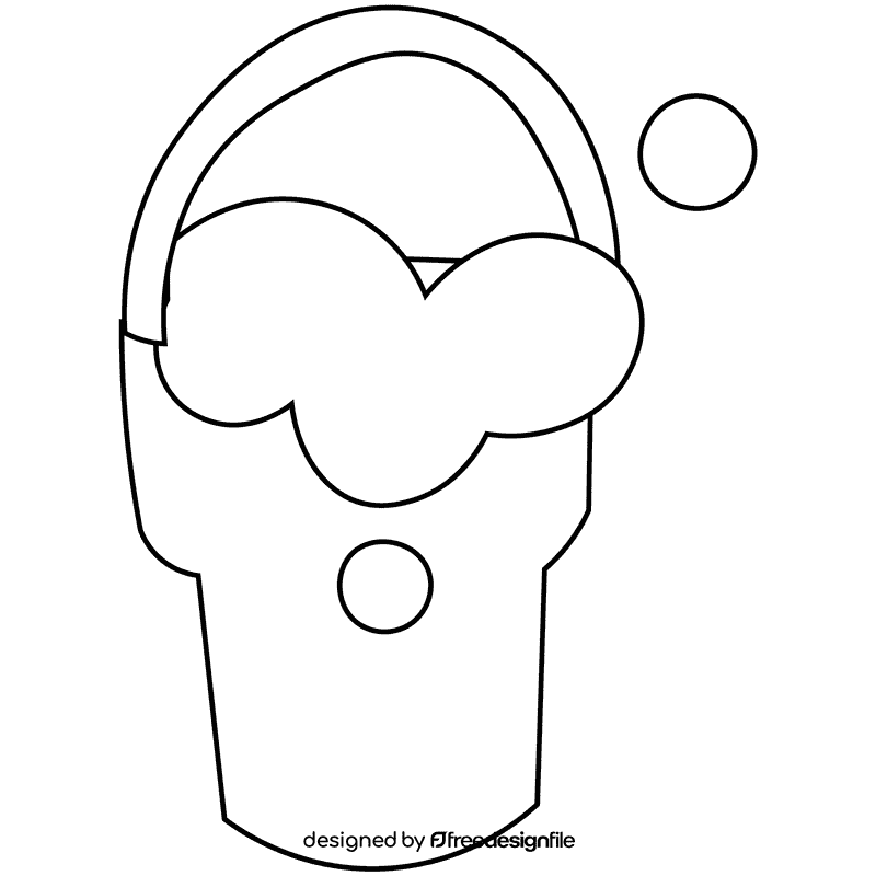 Cleaner bucket black and white clipart