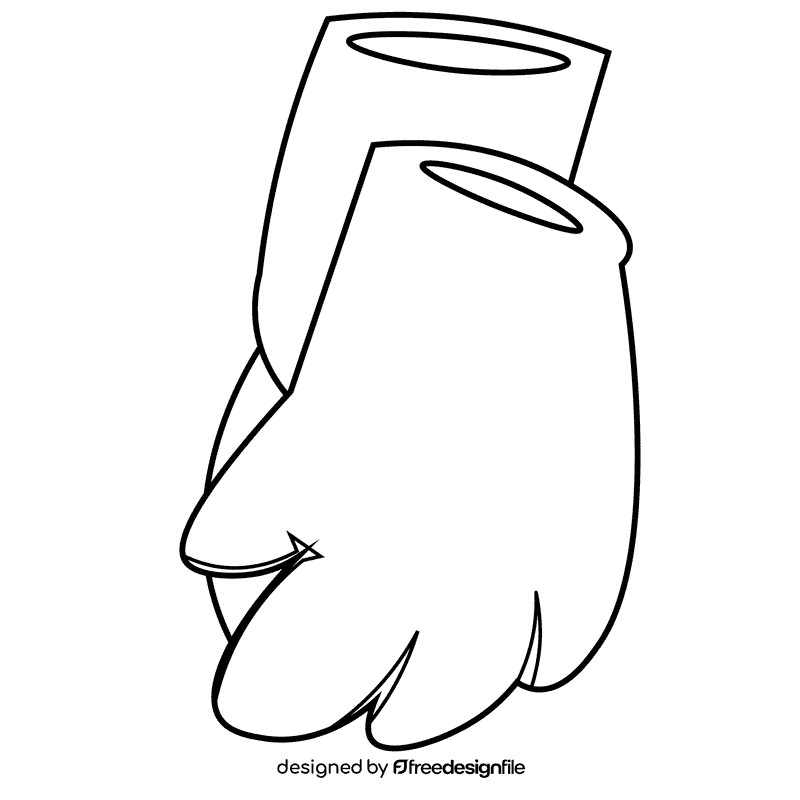 Cleaner gloves black and white clipart