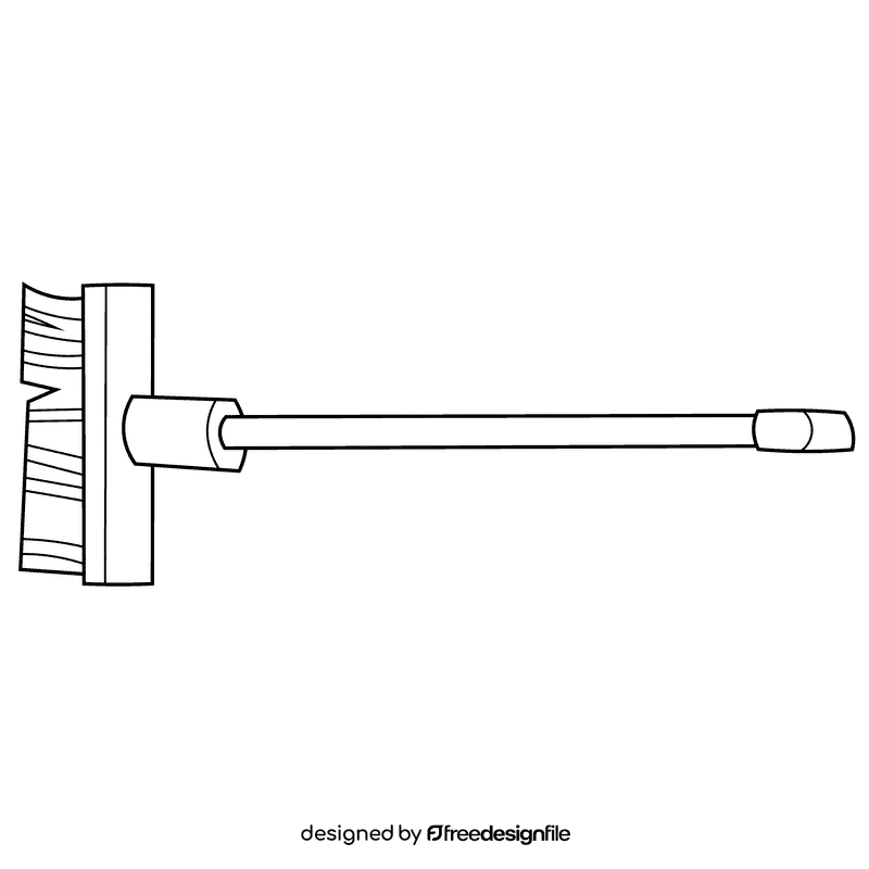 Cleaner mop black and white clipart