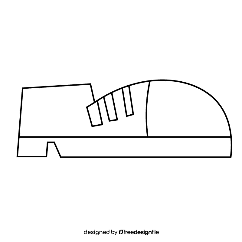 Clown boot black and white clipart