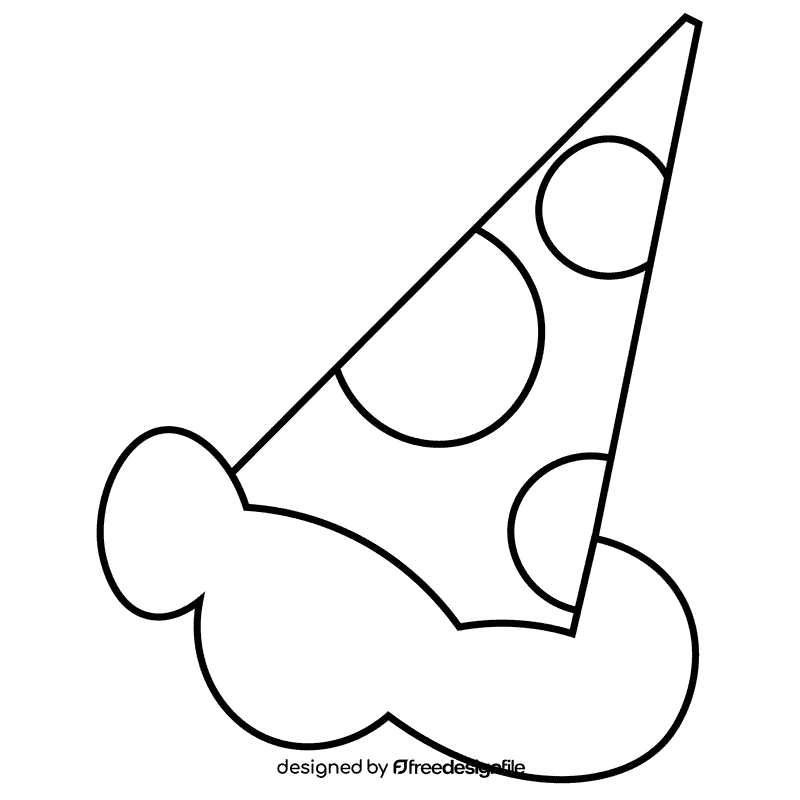 Clown cone black and white clipart