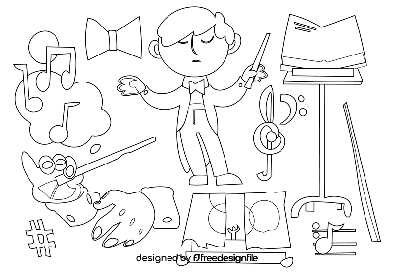 Conductor black and white vector