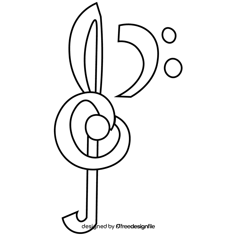 Conductor note black and white clipart
