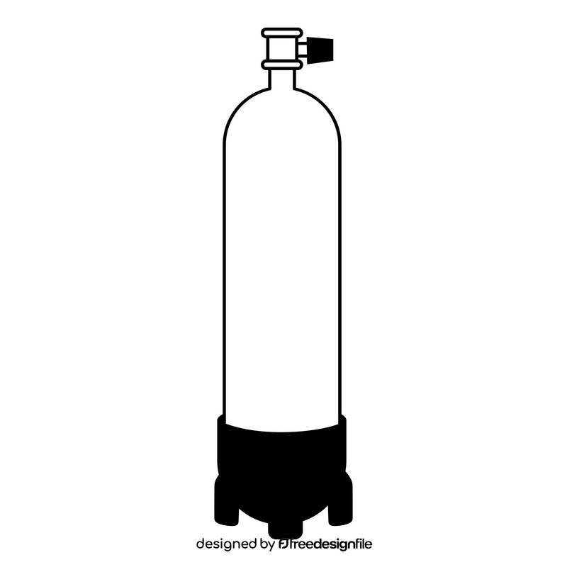 Scuba tank drawing black and white clipart