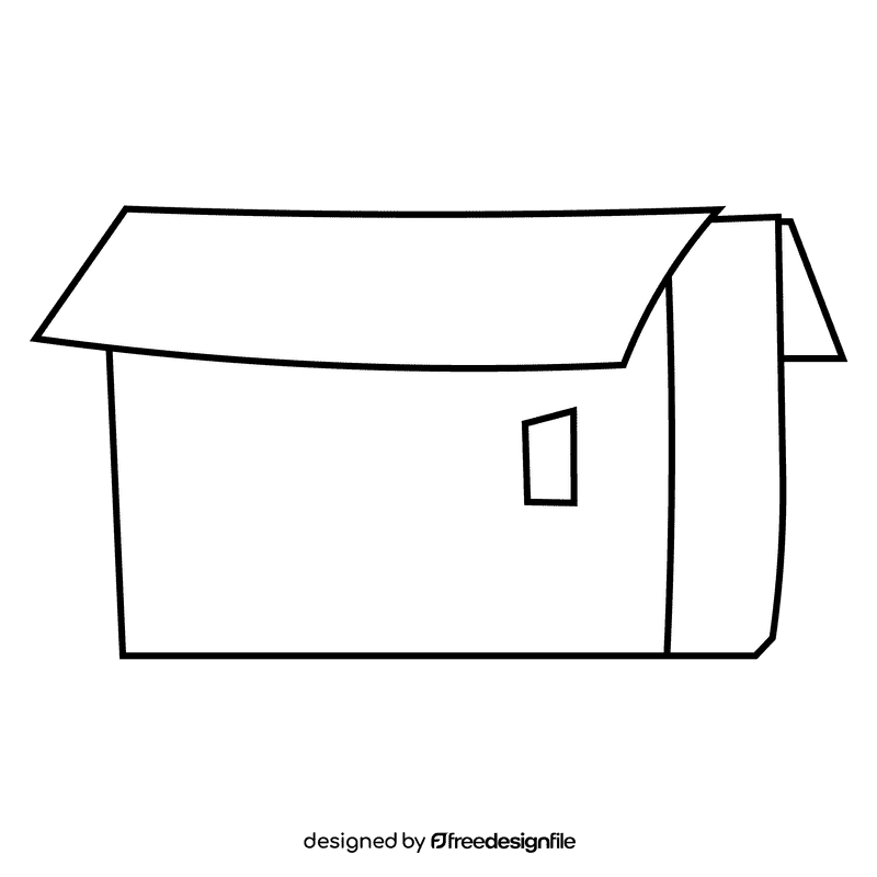 Factory worker box black and white clipart