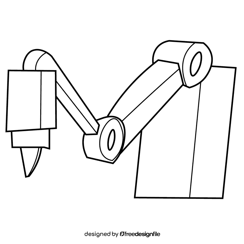 Factory worker tool black and white clipart