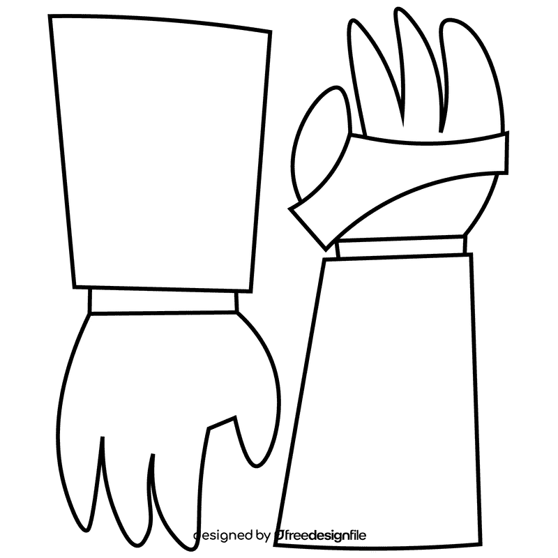 Fencing gloves black and white clipart