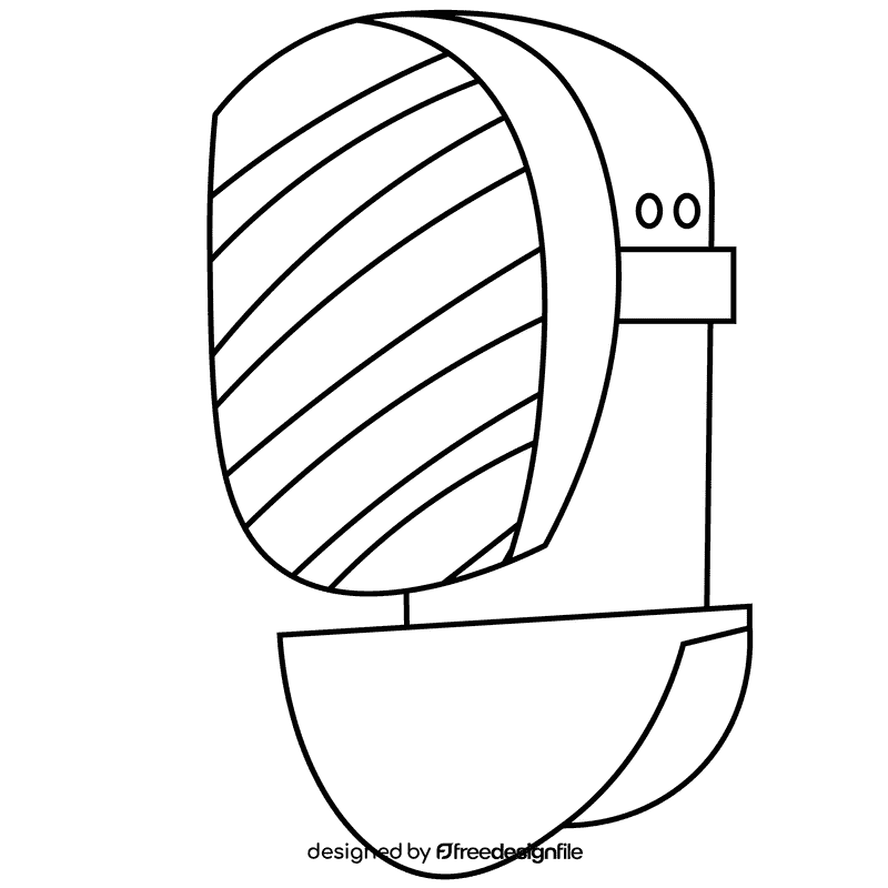 Fencing mask black and white clipart