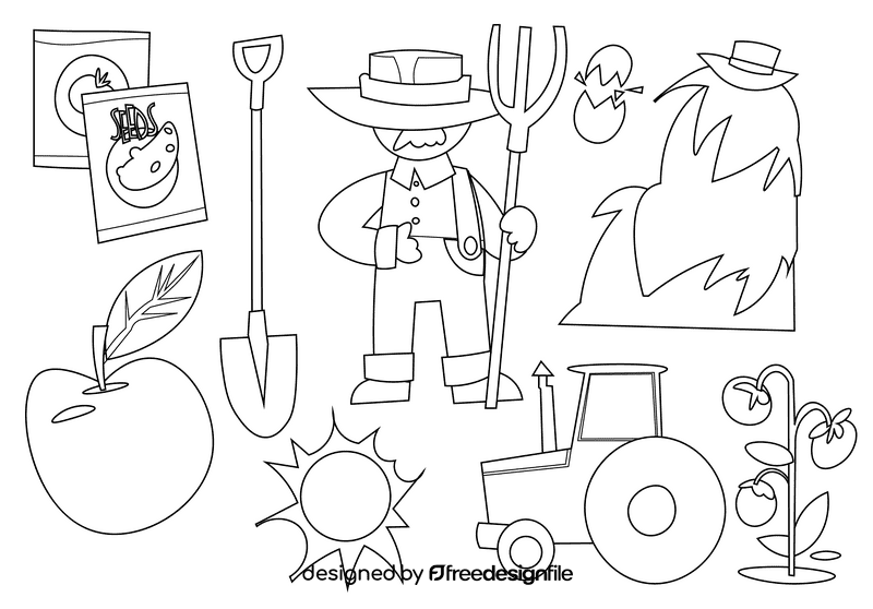 Farmer black and white vector