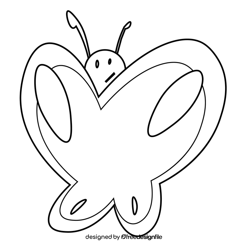 Butterfly hide black and white clipart