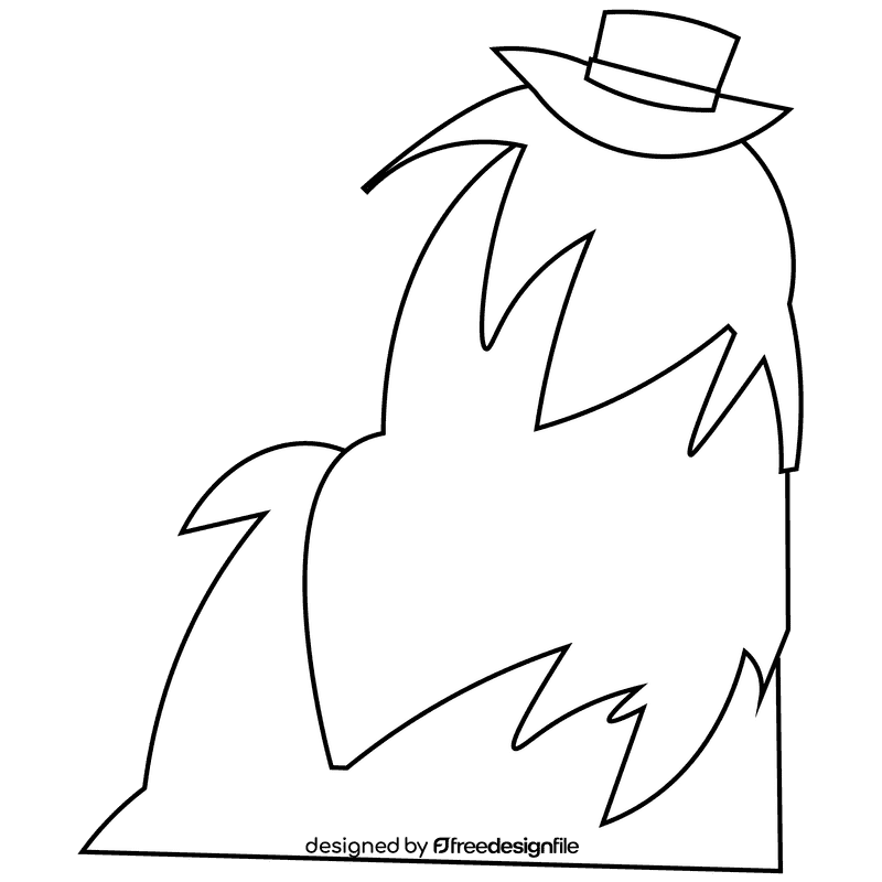 Farmer hay black and white clipart