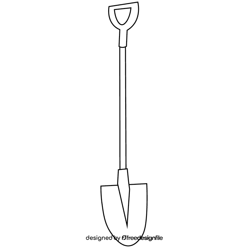 Farmer shovel black and white clipart