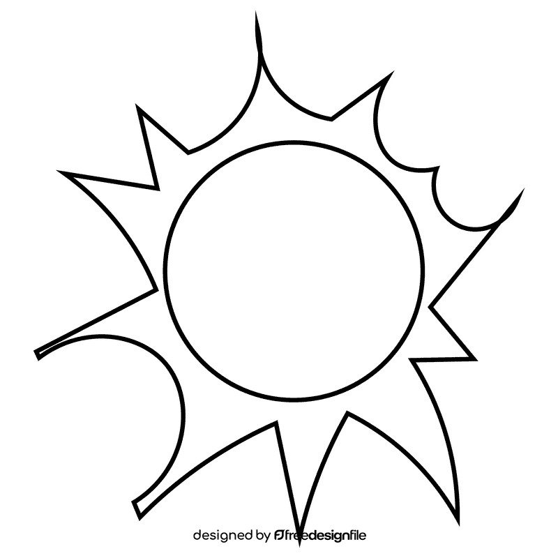 Farmer sun black and white clipart