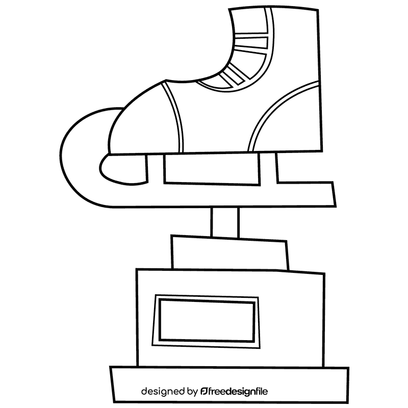 Figure skater reward black and white clipart