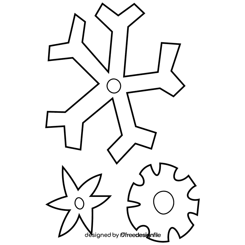 Figure skater snow black and white clipart