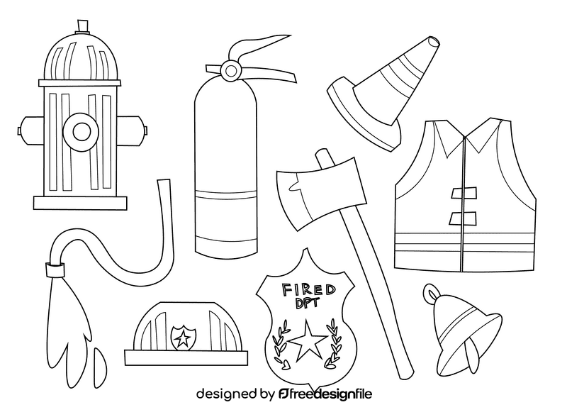 Fireman black and white vector