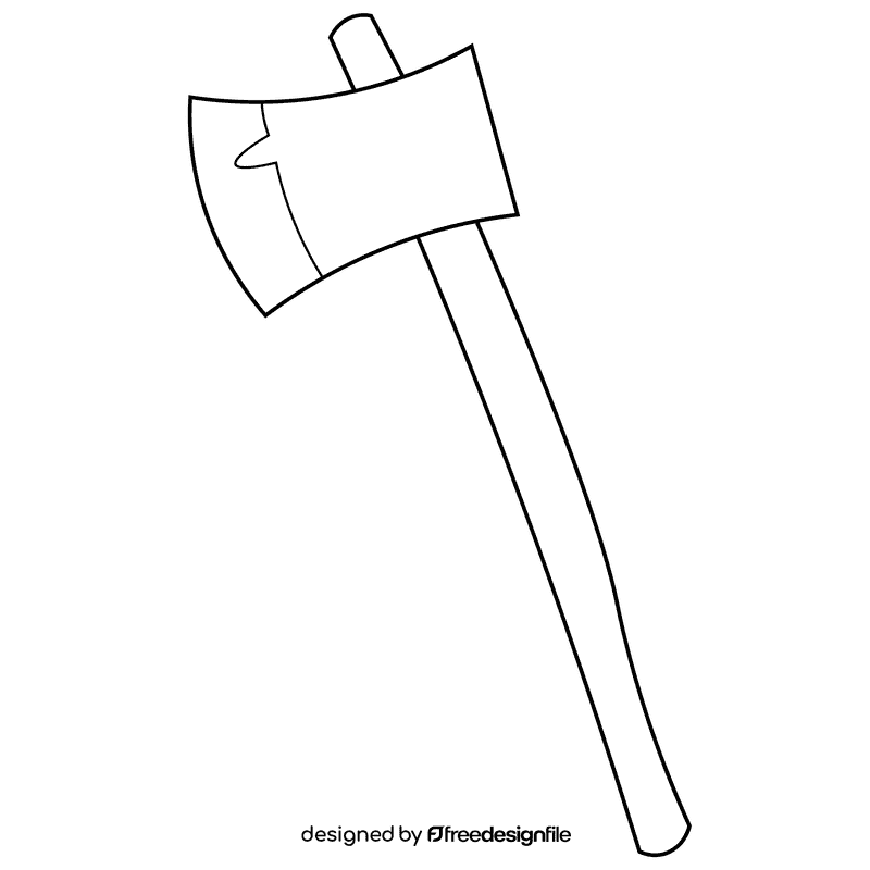 Fireman axe black and white clipart
