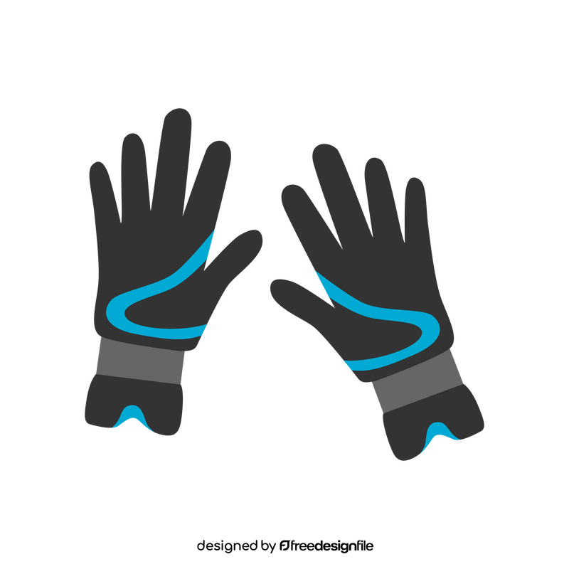 Scuba diving gloves clipart