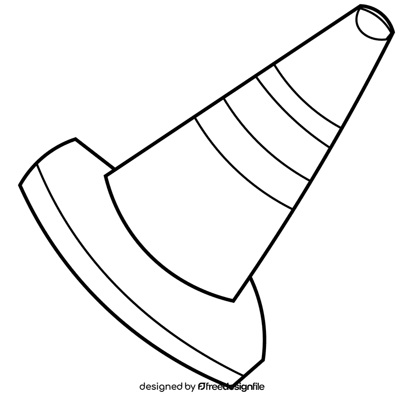 Fireman cone black and white clipart