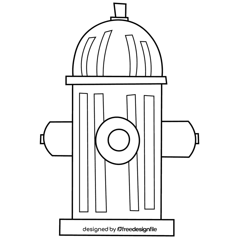 Fireman hydrant black and white clipart