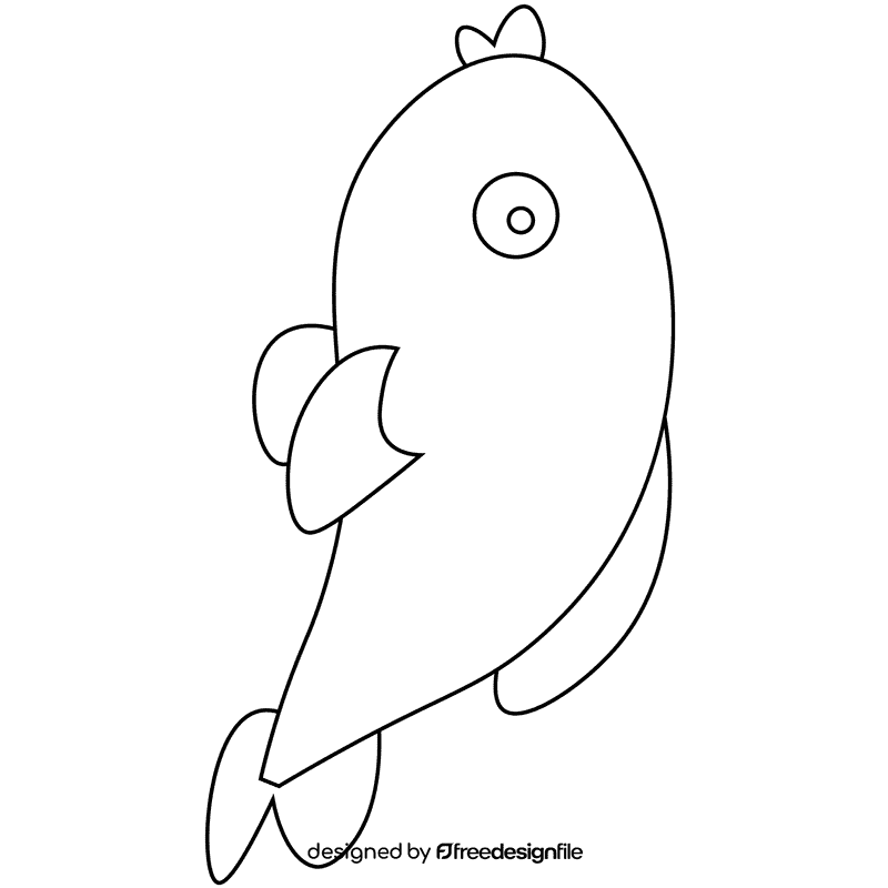 Fisherman fish black and white clipart