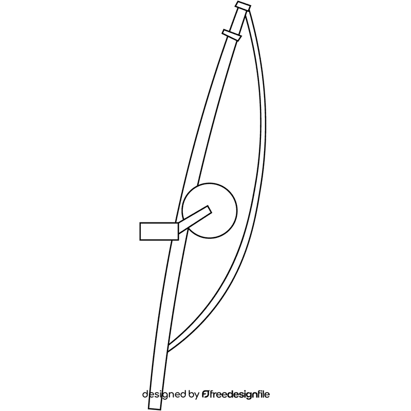 Fisherman rod black and white clipart