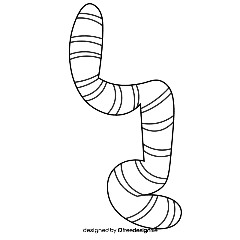 Fisherman worm black and white clipart